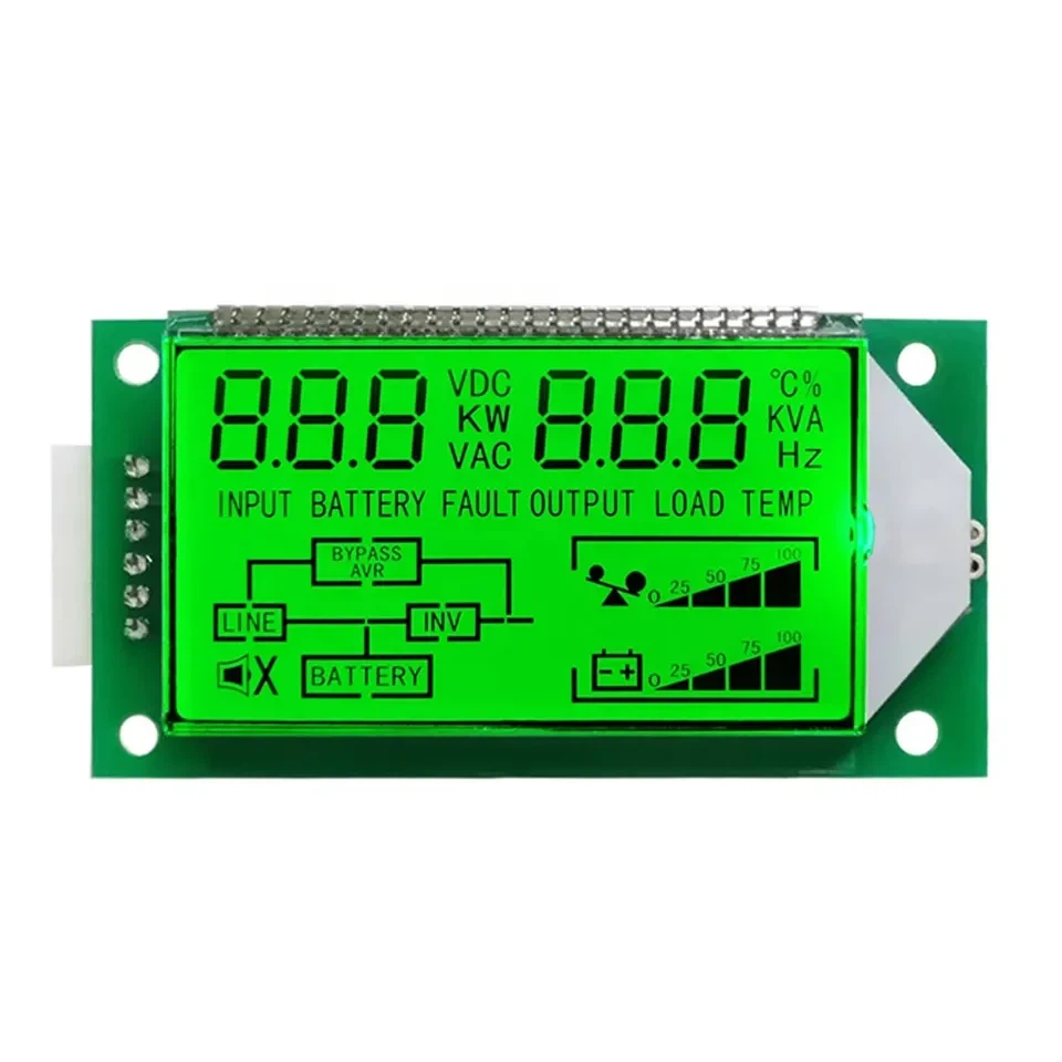 7 Segment Monochrome Lcd Displays Green Backlight